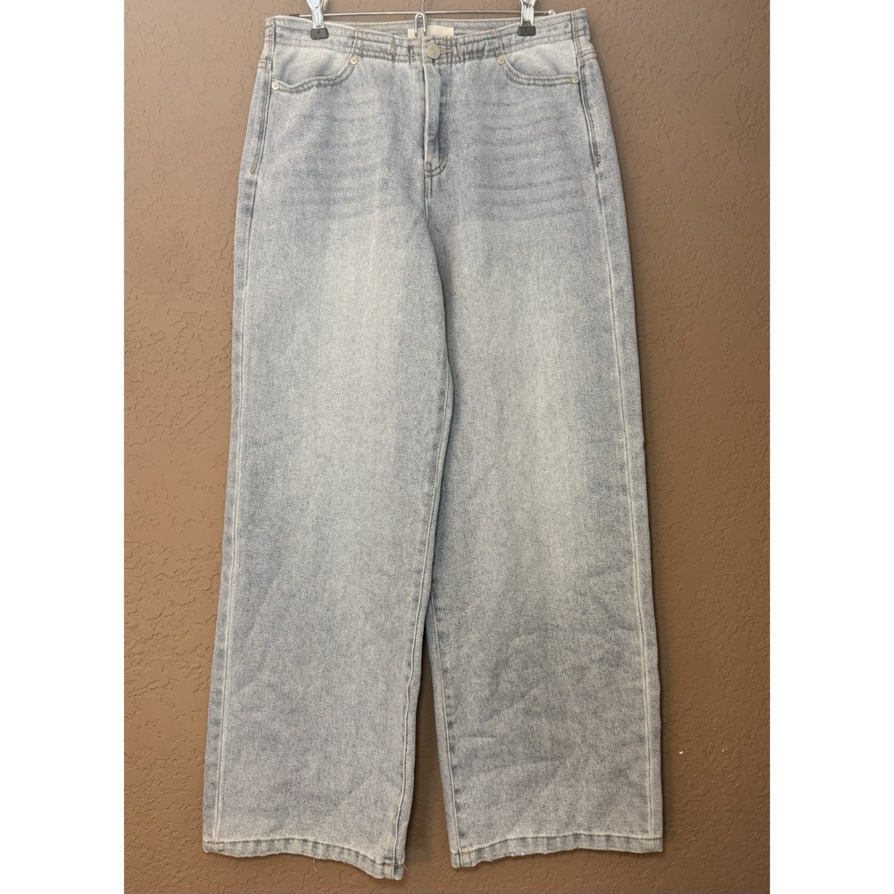 Habitual Denim Jeans Womens 4/27 Light Wash High Rise Wide Leg Boho Indie Grunge